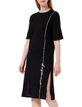 Armani Exchange Women's Cotton Midi Tee Shirt Dress Casual, Black, S