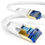 CSL – Câble réseau plat CAT 8.1 10 m 40 Gbits – Câble réseau LAN – Câble Ethernet CAT 8 Gigabit RJ45 – Vitesse de fibre optique – Câble plat – Câble de pose – Cat 6 Cat 7 Cat 8 10 m