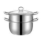 Stockpot Stainless Steel Soup Pot Steamer Pot Soup Pot Small Hot Pot Home Binaural Skillet Gas Milk Pot Induction Cooker Special Cookware (Color : 26cm)