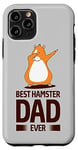 Coque pour iPhone 11 Pro Best Hamster Dad Ever Dabbing Hamster doré