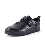 Kickers Junior Girl's Tovni Brogue Black Leather School Shoes, Patent Black, 2 UK