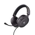 Trust Gaming GXT 498 Forta [Officially Licensed for PlayStation 5] Sustainable Gaming Headset for PS5 / PS4, 1.2m Cable, 50mm Drivers, Detachable Microphone, Wired Over-Ear Headphones - Black