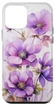iPhone 12 mini Watercolor Purple Blossoms Floral with Purple flowers Case