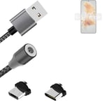 Magnetic charging cable for Huawei Mate 50 with USB type C and Micro-USB connect