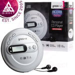 Groov-e GVPS210SR Retro Series Personal CD Player with FM Radio│Stereo Earphone