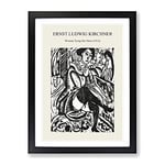 Woman Tying Her Shoe By Ernst Ludwig Kirchner Exhibition Museum Painting Framed Wall Art Print, Ready to Hang Picture for Living Room Bedroom Home Office Décor, Black A4 (34 x 25 cm)