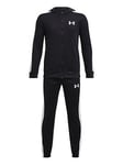 UNDER ARMOUR Knit Hooded Track Suit Older Boys - Black/White, Black/White, Size Xs=5-6 Years