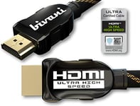 bivani Certified Câble HDMI 2.1 8K - 2 mètres 48 Gbps Câble HDMI ultra-haute vitesse certifié - HDR10+, Highspeed Ethernet, VRR - PS5 et Xbox Series X ready - gaine en nylon - Elite-Series - 2m