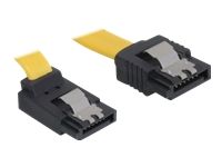 Delock Cable SATA - Câble SATA - Serial ATA 150/300 - SATA (F) pour SATA (F) - 20 cm - verrouillé, connecteur d'angle, connecteur droite - jaune