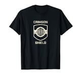 Grey Distressed Crimson Shield Gamer Game Warfare Zone T-Shirt