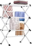 Clothes Airer, Clothes Dryer- Drying Rack Extra Large 3 Tier Clothes Drying Rail, Collapsible Clothes Drying Laundry Rack, Foldable Drying Laundry Rack, Portable Clothes Horse -White