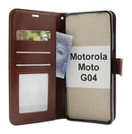Crazy Horse Wallet Motorola Moto G04 (Brun)