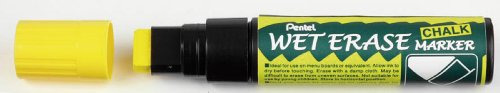 Pentel Wet Erase Jumbo Smw56-g Chalk Marker Chisel Tip 3.5 - 10.5 Mm Yellow