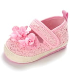 Baby Girl Mary Jane Big Flower Knitted Sweet Princess Shoes P 12-18months