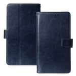 Lankashi Book Stand Premium Retro Business Flip Leather Protector TPU Silicone Case For Nokia 105 (2019) Cover Etui Wallet (Dark Blue)