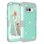 Yazishanghang For Samsung Galaxy S8 + / G9550 Dropproof 3 In 1 Diamond Silicone Sleeve For Wandering Phone beautiful design (color : Mint green)