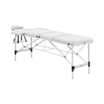 physa Hopfällbar massagebänk - 3 zoner 185 x 60 59 80 cm 180 kg vit