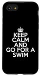 Coque pour iPhone SE (2020) / 7 / 8 Funny Swimming Swimmer Keep Calm and Go for a Swim