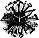 Instant Karma Clocks Wall Clock ➤ Carpenter Artist Masonry Plumber Mechanic Garage Tools, HDF Wood, Ø12inch
