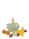 Green Garden Fruit Basket Toys Toy Kitchen & Accessories Toy Food & Cakes Multi/patterned Dantoy