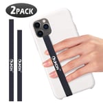 UKON 2 PCS Silicone Stretching Hand Strap Non-Slip Phone Grip Holder for Most Smartphone Case Convenient Secure Silicone Stretching Phone Strap (Black 230+200mm)