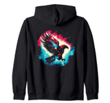 Eagle Galaxy - Colorful Bald Eagle Bird Animal Lover Zip Hoodie