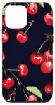 iPhone 12 mini Cute Navy Blue Red Cherries Rockabilly Cherry Case