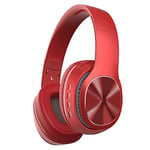 RTYU Wireless Headset Bluetooth 4.1 Stereo 5 Colors Headphone Foldable Headphones Built-in Mic For Android IOS (Color : Red)