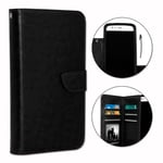 Foliofodral för LG Zero plånboksformat i svart ekoläder med dubbel invändig korthållarflik, magnetisk stängning