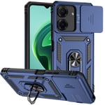 SKALO Xiaomi Redmi 13C 4G Armor Hybrid Metallring Kameraslider - Blå Blå
