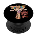 Girafe funky avec lunettes de soleil colorées PopSockets PopGrip Interchangeable