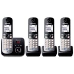 Panasonic KXTG6824 Quad Cordless Phone Answer Machine 4 Handset Telephone Silver