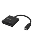 StarTech.com USB C to DisplayPort Adapter with USB Teho Toimitus - 4K 60Hz ekstern videoadapter - Parade PS171 - sort