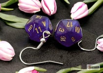 Hook Earrings Borealis Royal Purple Mini D20 Pair Øredobber - Rollespill fra Outland