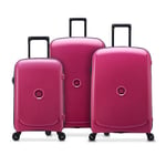 DELSEY PARIS - BELMONT PLUS - Set de 3 valises rigides 55cm / 71cm / 83cm - Framboise