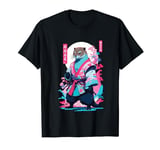 Samurai Otter in Aesthetic Vaporwave Style T-Shirt