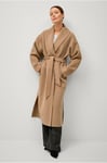 Ellos Collection - Ullkappa med bälte Premium - Beige