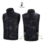 ZWPY New Cooling Vest Summer Air Conditioning Clothing Fan USB Smart Charging Men Women Outdoors Sunscreen Skin Jacket,L