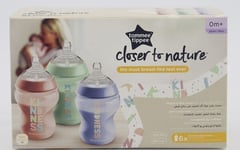 Tommee Tippee Closer To Nature 0m+ Baby Feeding Bottles 6 X 260ml