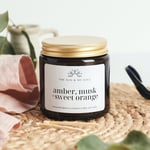 Amber Musk Sweet Orange Scented Soy Candle