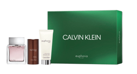 CALVIN KLEIN EUPHORIA GIFT SET 100ML EDT, 100ML AFTERSHAVE BALM, 75G DEO STICK