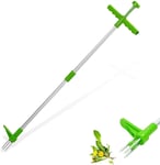 Stand-Up Manual Weeder Root Removal Tool with 3 Stainless Steel Claws, 39" Long Reinforced Aluminum Alloy Pole Manual Remover Weed Puller Hand Tool with High Strength Foot Pedal