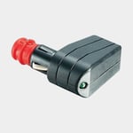 Pro Car Stickpropp till cigarettuttag Car, 12 / 24 V, 7.5 A, vinklad, passar kabel 2.5 mm², med leder