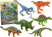 Leantoys Figuriner Dinosaurier 6 Delar Färgade
