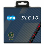 10 Speed Chain KMC X10-SL DLC Black/Red 116 Link - Road Bike/Mountain Bike