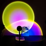 XCUGK Rainbow Sunset Projection Floor Lamp Experience The Eternal Sunset Modern LED Floor Lamp USB Charging Night Light Stand Light for Bedroom Romantic Projector Gift,A
