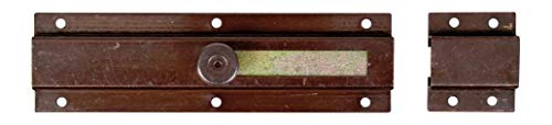 Alberts 111793 Verrou de porte | avec poignée bouton, avec gâche | bruni | 200 x 57 mm