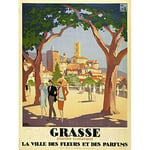 Broders Grasse Flower Perfume City Travel Advert Large Wall Art Print Canvas Premium Mural