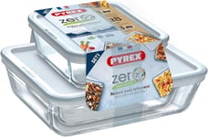 Pyrex Zero Cook & Freeze Food Storage Container Set Of 3 Storing Meat Vegetables