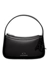 Armani Exchange Women's Elysees, Logo Chain, Contrast Hem Shoulder Bag, Black, One Size